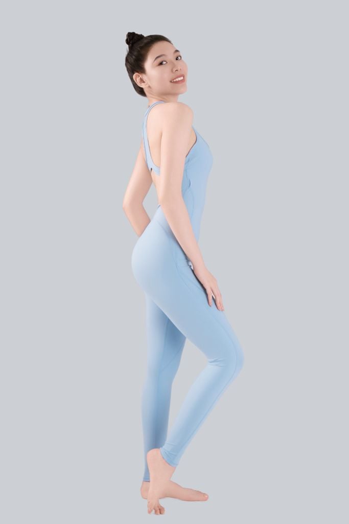 Jumpsuit Dài Gym Yoga Nữ UNIQ Cool Peel Khoét Lưng Chữ X