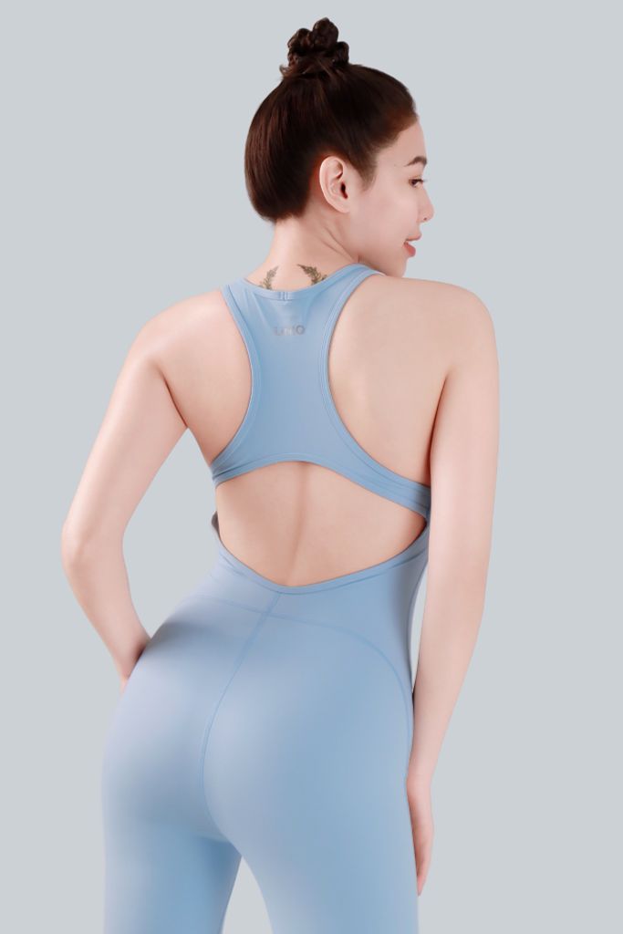 Jumpsuit Dài Gym Yoga Nữ UNIQ Cool Peel Khoét Lưng Chữ X