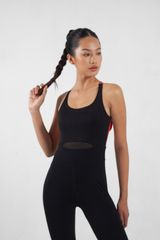 UniqFit Set Jumpsuit Dài Cool Peel  Đen Đỏ