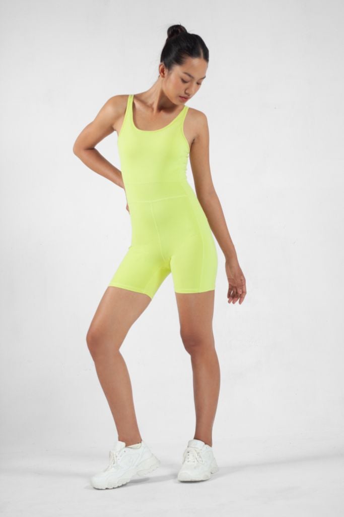 Jumpsuit Đùi Gym Yoga Nữ UNIQ Cool Peel Butterfly Xanh Lá Nhạt