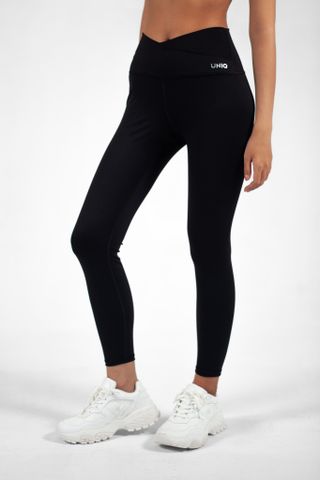 UniqFit Quần Legging Nữ UNIQ Cool Peel Cạp Chéo Đen