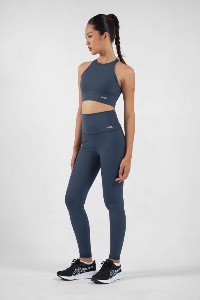 UniqFit Quần Legging Cạp Cao Nữ Cool Peel Xanh Navy