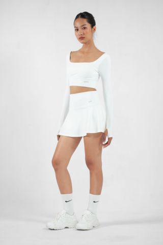 UniqFit | Set Tập Thể Thao Cool Peel Tennis Skirt - Trắng