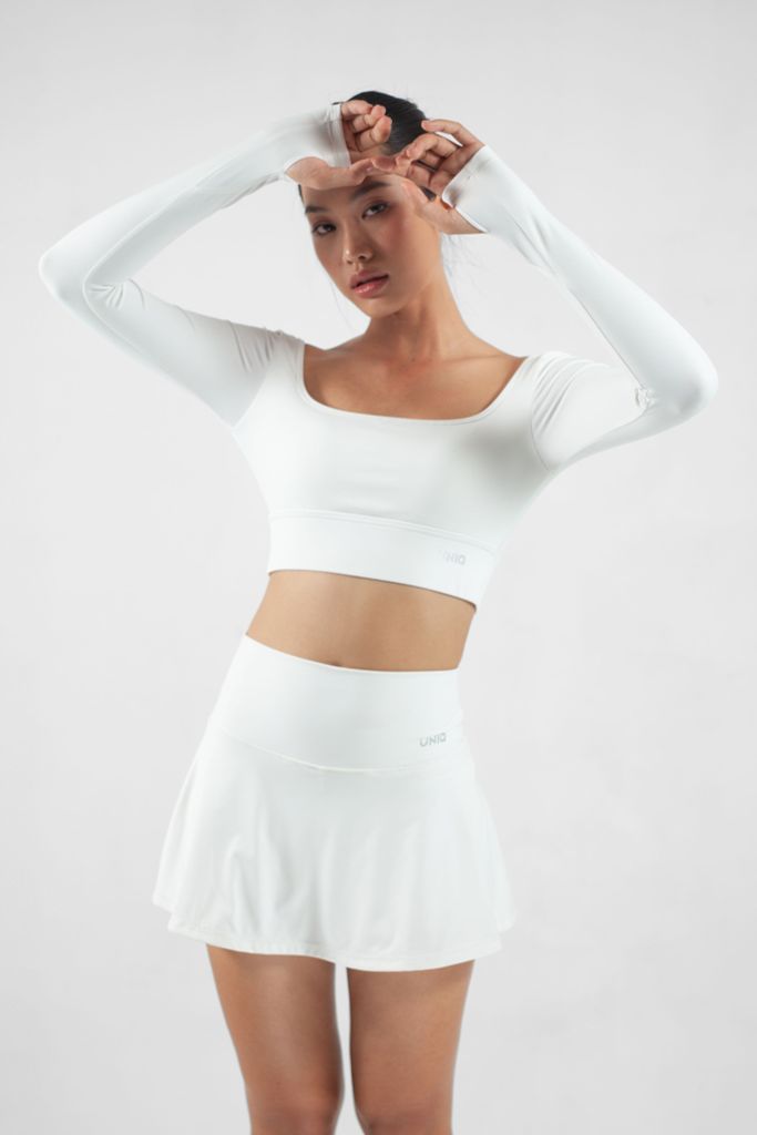 UniqFit Set Tập Thể Thao Cool Peel Tennis Skirt Trắng