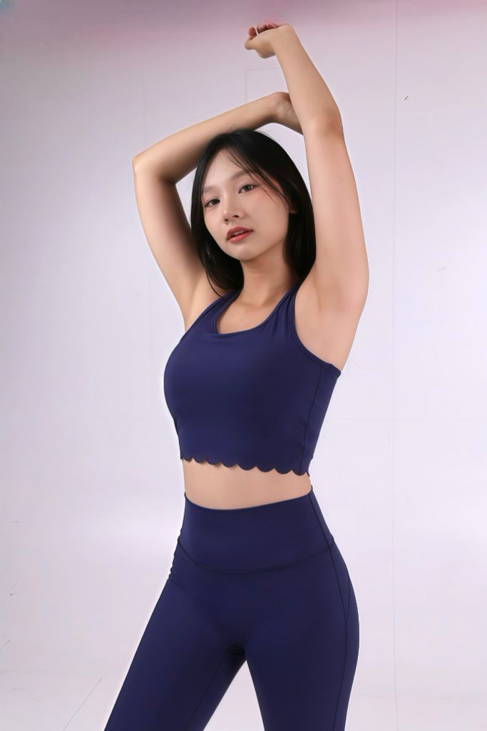 Bộ Đồ Tập Gym Yoga Nữ UNIQ Cool Peel - Áo Viền Sóng Eo & Quần Legging Viền Sóng Ống Lai