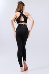 Bộ Đồ Tập Gym Yoga Nữ UNIQ Cool Peel - Áo Viền Sóng Chéo Ngực & Quần Legging Dài Viền Sóng