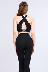Bộ Đồ Tập Gym Yoga Nữ UNIQ Cool Peel - Áo Viền Sóng Chéo Ngực & Quần Legging Dài Viền Sóng