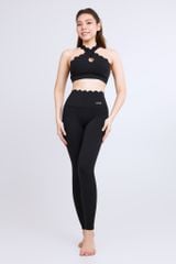 Bộ Đồ Tập Gym Yoga Nữ UNIQ Cool Peel - Áo Viền Sóng Chéo Ngực & Quần Legging Dài Viền Sóng