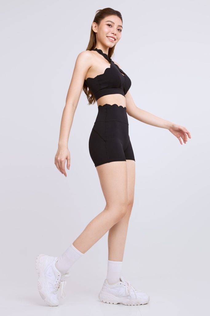 Bộ Đồ Tập Gym Yoga Nữ UNIQ Cool Peel - Áo Viền Sóng Chéo Ngực & Quần Legging Đùi Viền Sóng