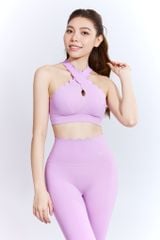 Bộ Đồ Tập Gym Yoga Nữ UNIQ Cool Peel - Áo Viền Sóng Chéo Ngực & Quần Legging Dài Viền Sóng