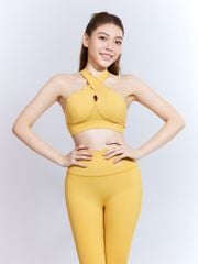Bộ Đồ Tập Gym Yoga Nữ UNIQ Cool Peel - Áo Viền Sóng Chéo Ngực & Quần Legging Dài Viền Sóng