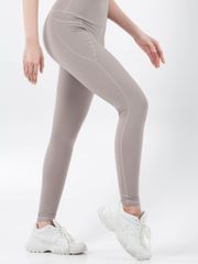 Bộ Đồ Tập Gym Yoga Nữ UNIQ Cool Peel - Áo Cổ Vuông Lưng Đồng Hồ Cát & Quần Legging