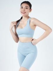 Bộ Đồ Tập Gym Yoga Nữ UNIQ Cool Peel - Áo Chéo Viền Sóng & Quần Legging Đùi Viền Sóng