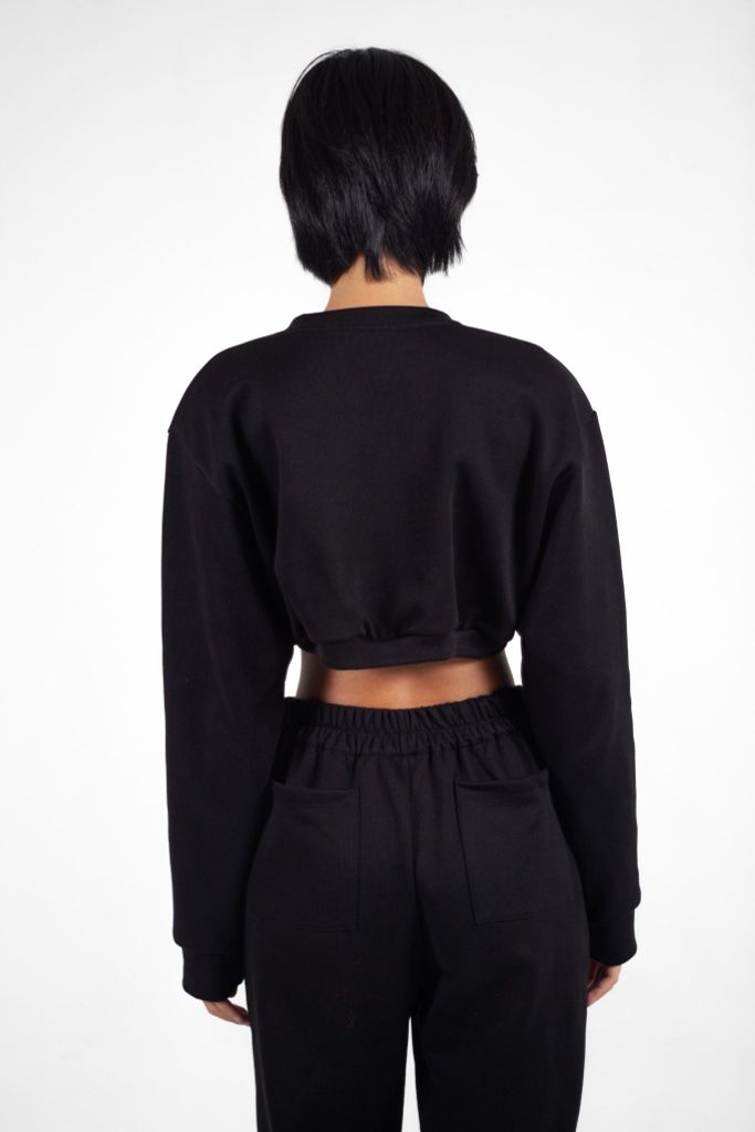 Áo Croptop Nữ UNIQ Vải Nỉ Cổ Chữ V