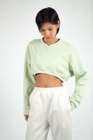 Áo Croptop Nữ UNIQ Vải Nỉ Cổ Chữ V