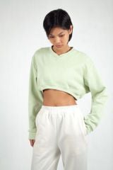 Áo Croptop Nữ UNIQ Vải Nỉ Cổ Chữ V