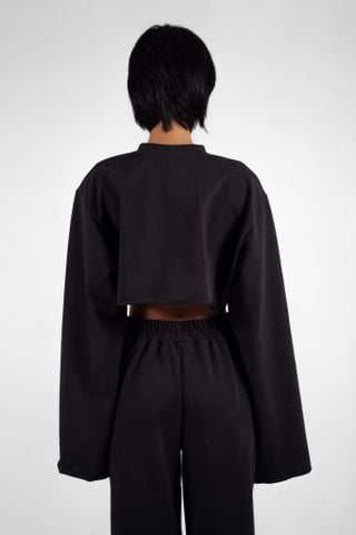 Áo Croptop Nữ UNIQ Vải Nỉ Cổ Chữ V Cutout
