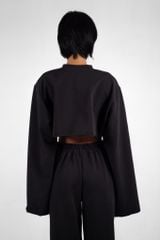 Áo Croptop Nữ UNIQ Vải Nỉ Cổ Chữ V Cutout
