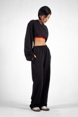 Áo Croptop Nữ UNIQ Vải Nỉ Cổ Chữ V Cutout