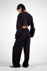 Áo Croptop Nữ UNIQ Vải Nỉ Cổ Chữ V Cutout