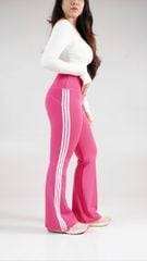 Quần Legging Gym Yoga Nữ UNIQ Cool Peel Cạp Cao Ống Loe Sọc Trắng