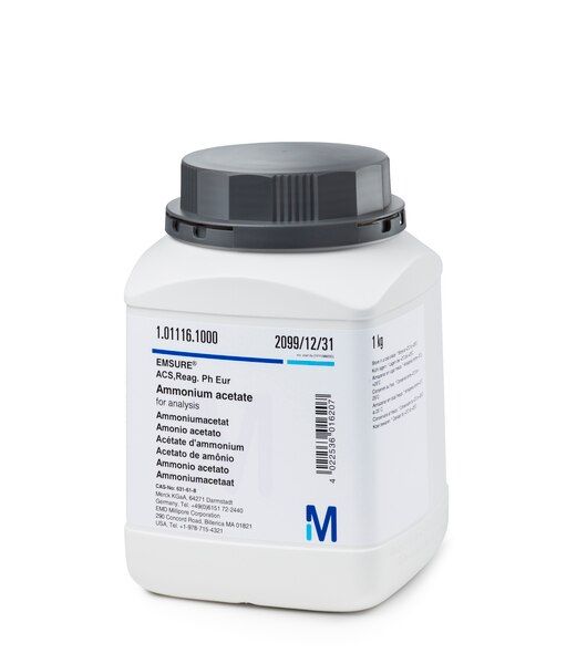  Ammonium acetate EMSURE® dùng cho phân tích, đáp ứng tiêu chuẩn  ACS, Reag. Ph Eur 