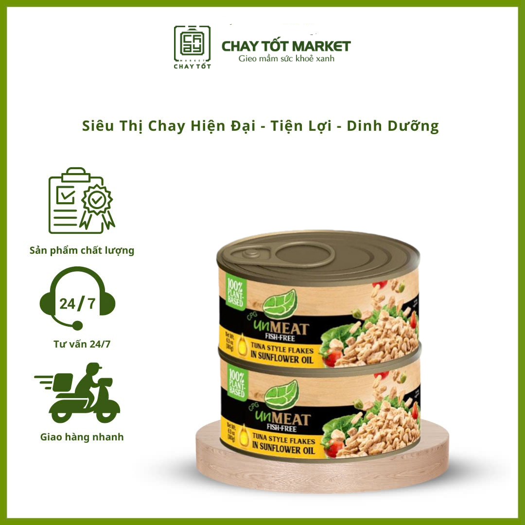  Combo 2 Hộp Cá Ngừ Chay Xắt Lát 180g - Unmeat 