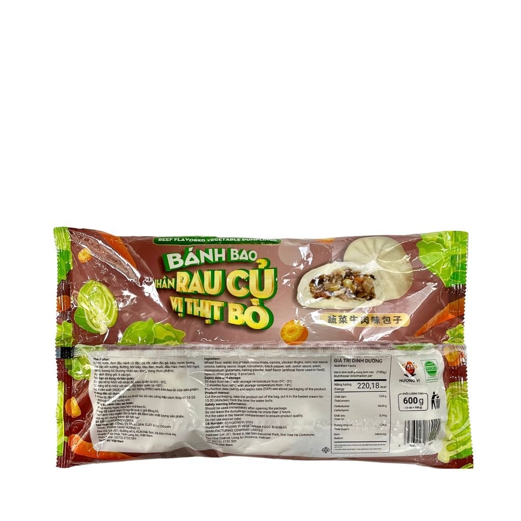  Bánh Bao Nhân Rau Củ Vị Thịt Bò 6 Cái - Hương Vị 