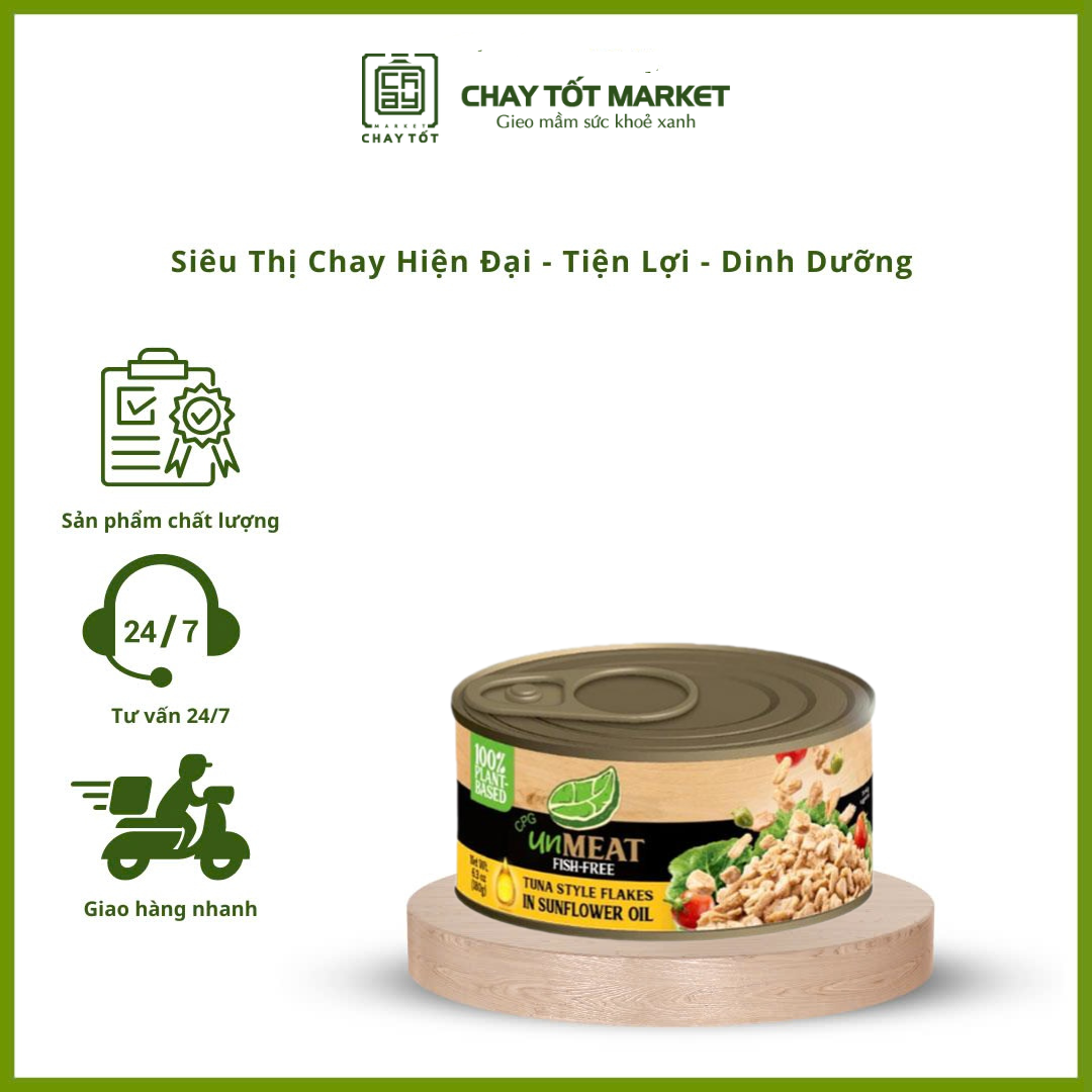  Cá Ngừ Chay Xắt Lát Ngâm Dầu - Unmeat 
