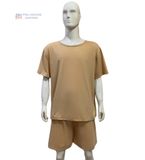  BỘ QUẦN ÁO SPA NÚT SAU LƯNG MÀU KEM MAY SẴN 018 