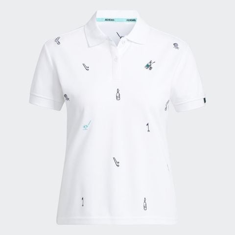 HA0182 Áo Adidas W Pg Monog Polo White