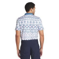 62683601 Áo Puma FAIR ISLE PRINT POLO Wht Glow-Blue Horizon