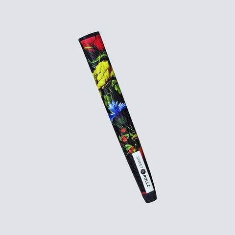 Grip Putter Sweet Rollz Mamba - Black background with multi color flowers.