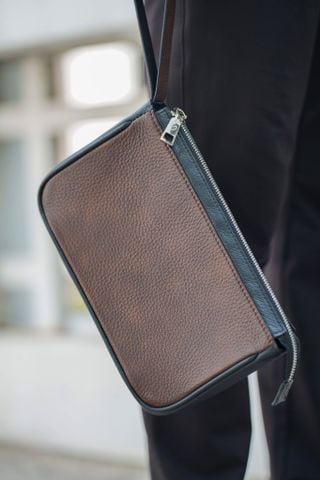 Ví Cầm Tay Da GLSX Mill hạt- Brown