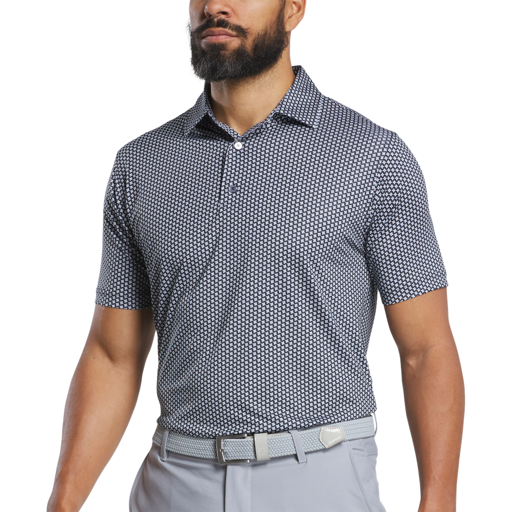 32572 Áo FJ Houndstooth Geo Lisle, Spread Collar