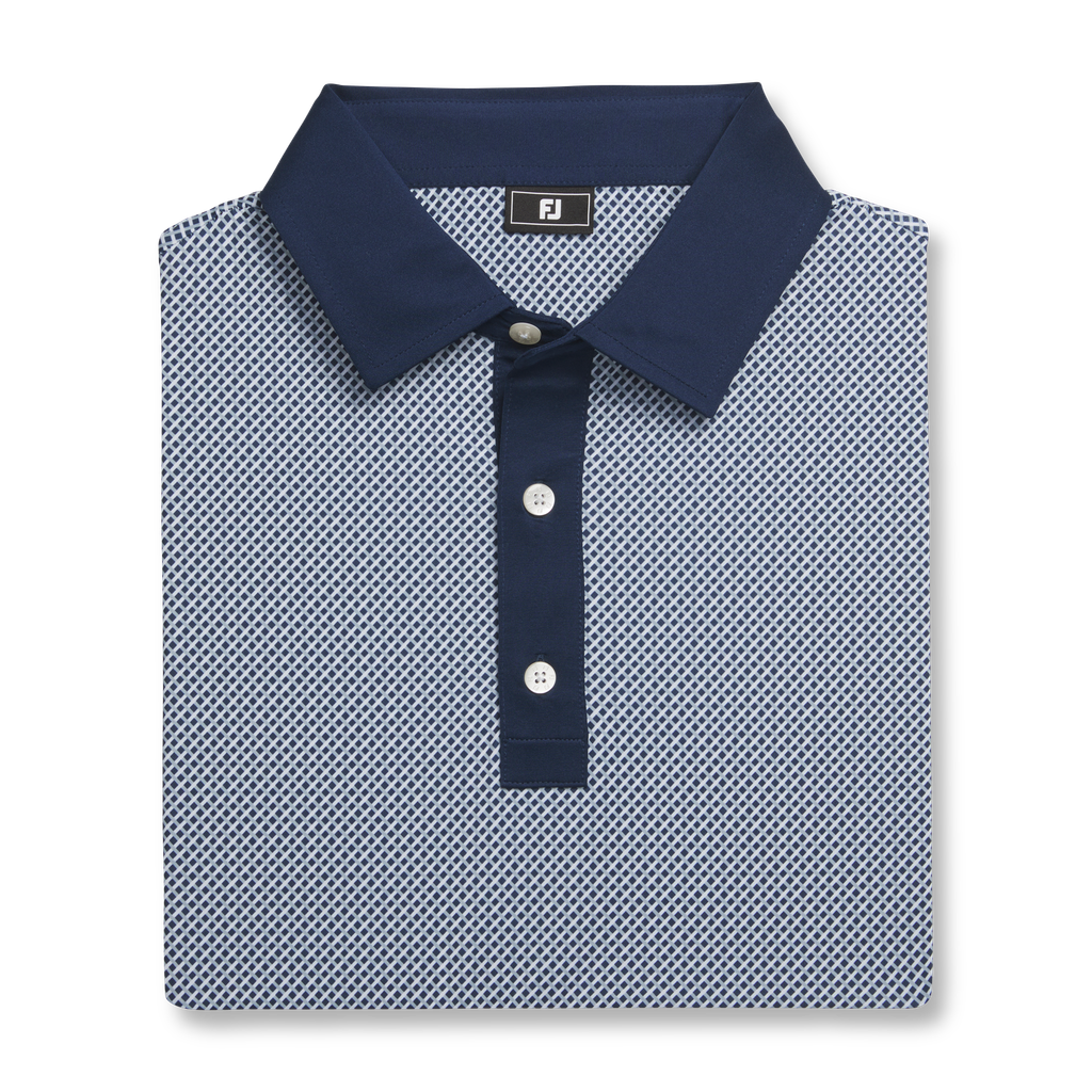 32582 Áo FJ Lattice Print Lisle, Self Collar