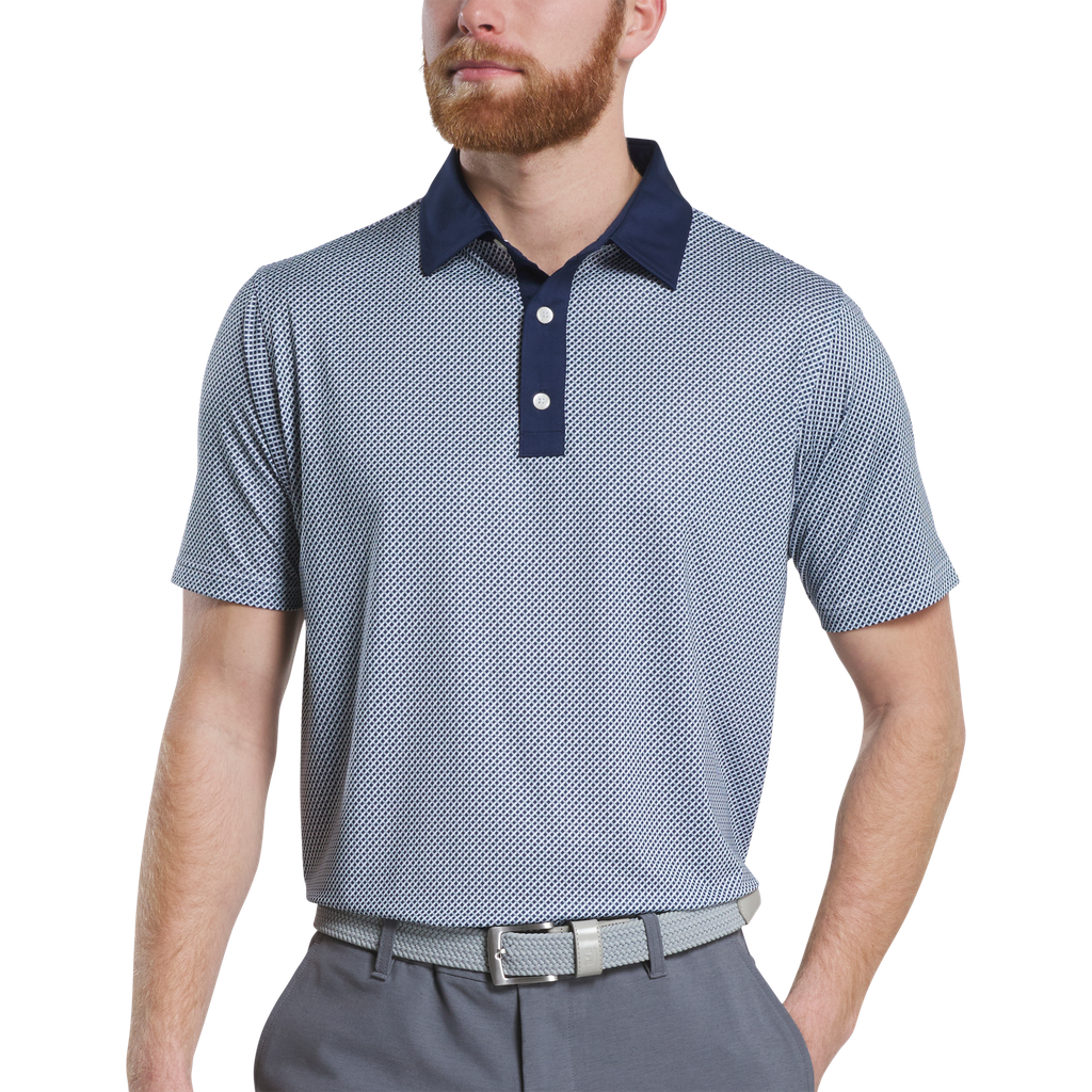32582 Áo FJ Lattice Print Lisle, Self Collar