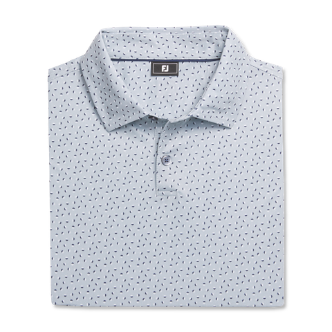 32589 Áo FJ Bounce Print Stretch Pique, Self Collar