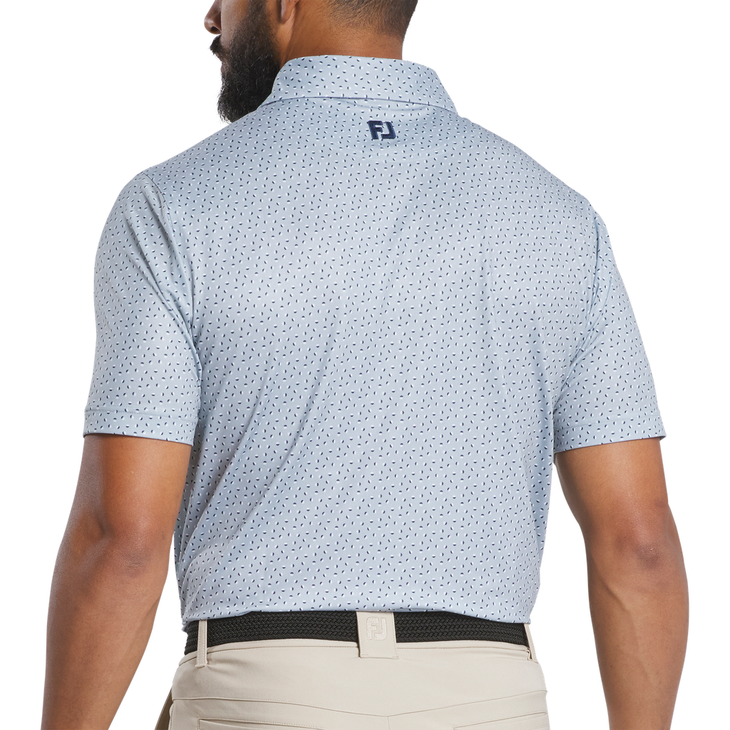 32589 Áo FJ Bounce Print Stretch Pique, Self Collar