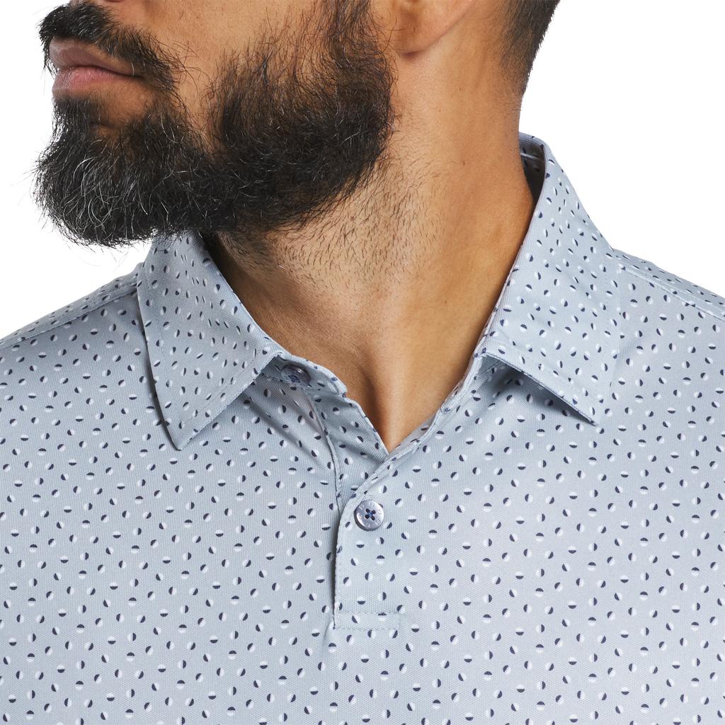 32589 Áo FJ Bounce Print Stretch Pique, Self Collar