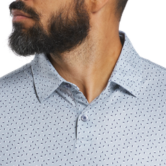 32589 Áo FJ Bounce Print Stretch Pique, Self Collar