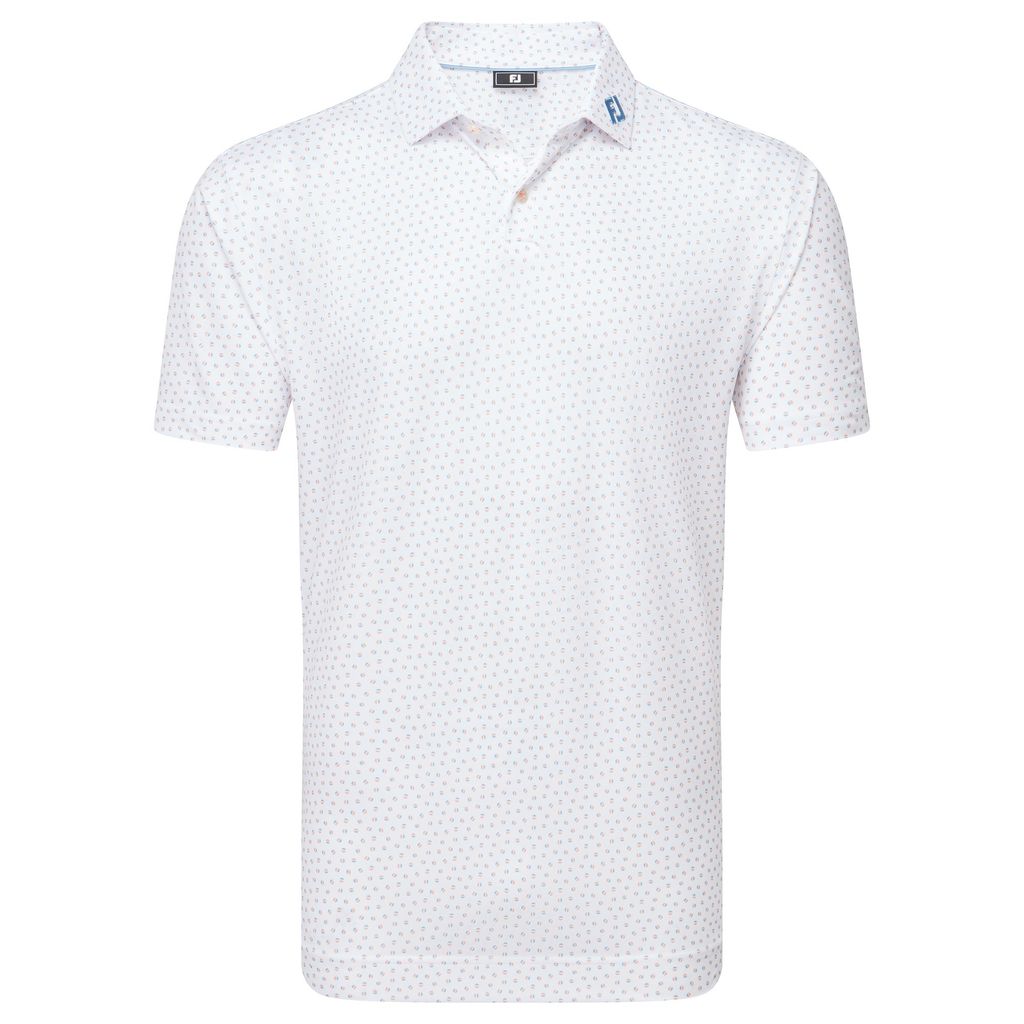 32590 Áo FJ Bounce Print Stretch Pique, Self Collar