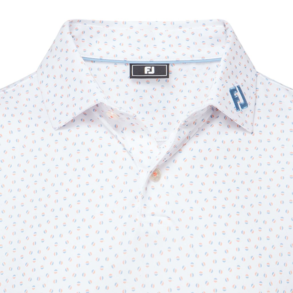 32590 Áo FJ Bounce Print Stretch Pique, Self Collar