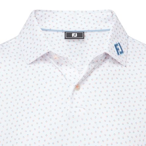 32590 Áo FJ Bounce Print Stretch Pique, Self Collar