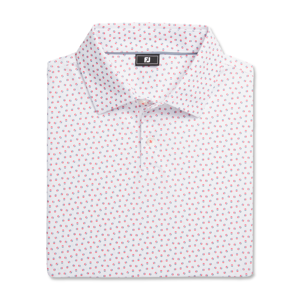32591 Áo FJ Bounce Print Stretch Pique, Self Collar