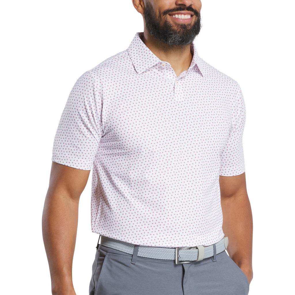 32591 Áo FJ Bounce Print Stretch Pique, Self Collar