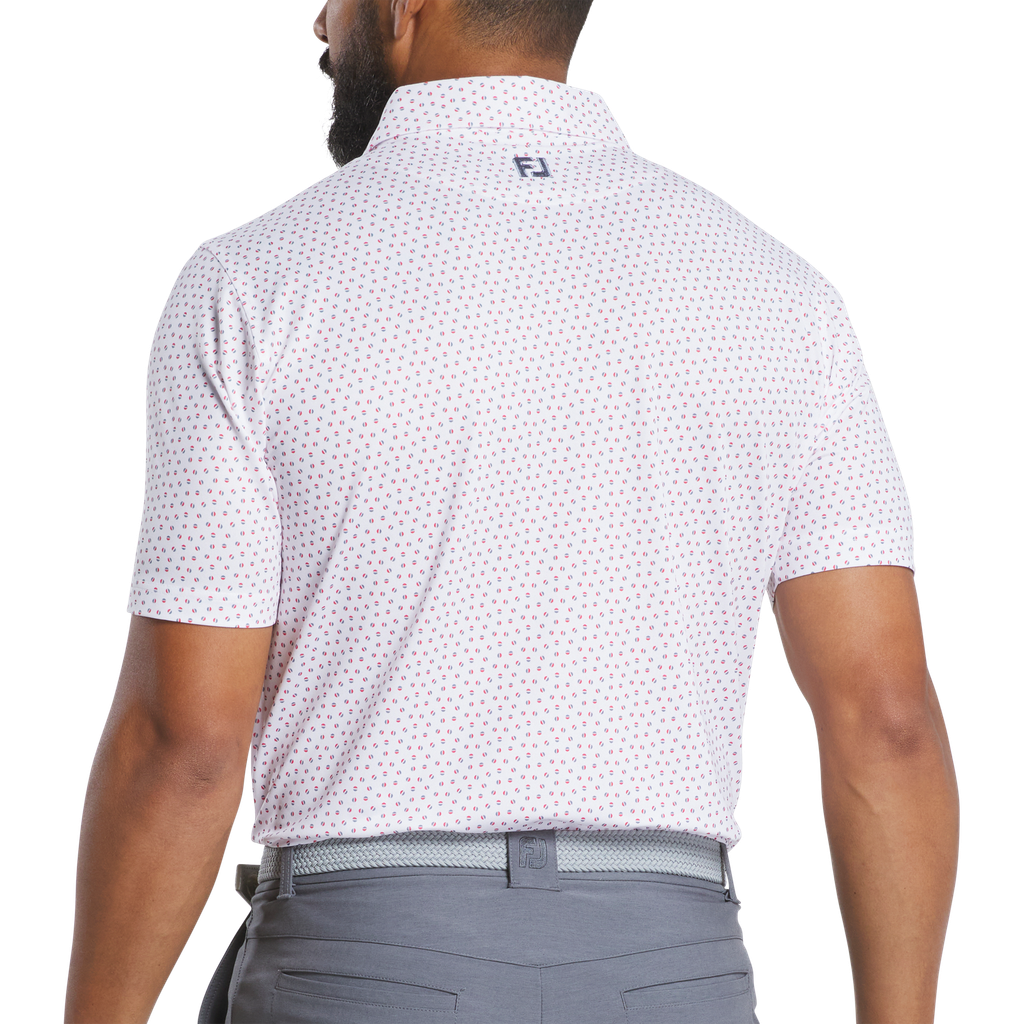 32591 Áo FJ Bounce Print Stretch Pique, Self Collar
