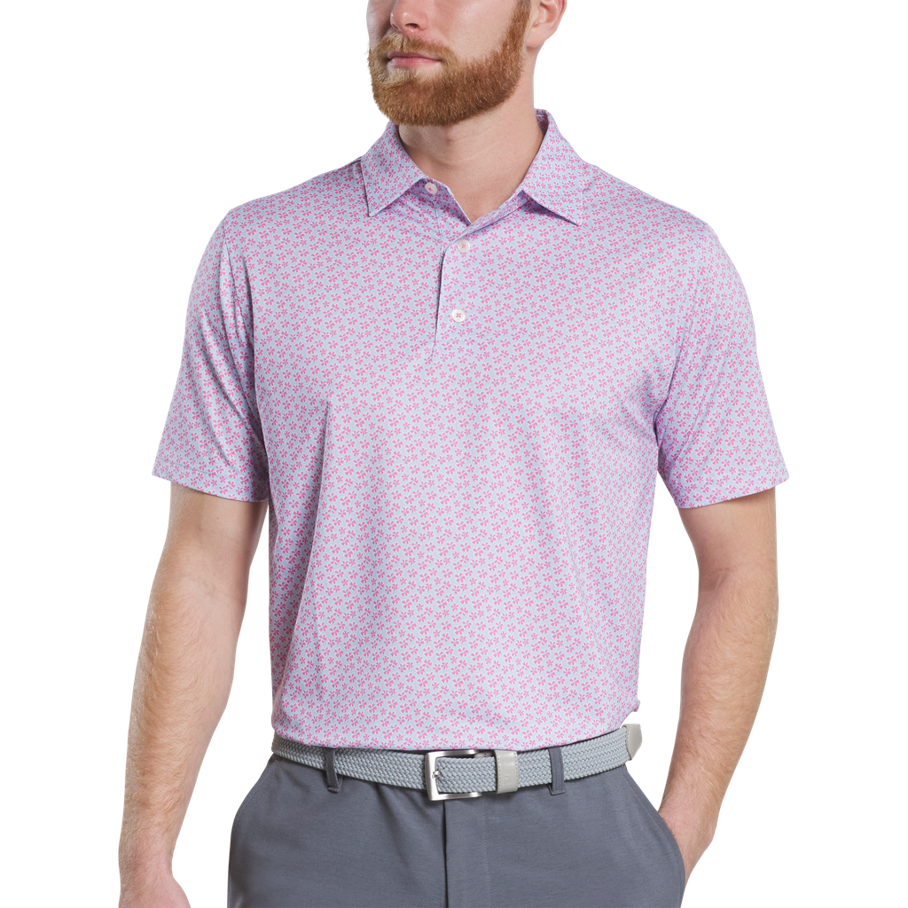 32598 Áo FJ Floral Sketch Print Lisle, Self Collar