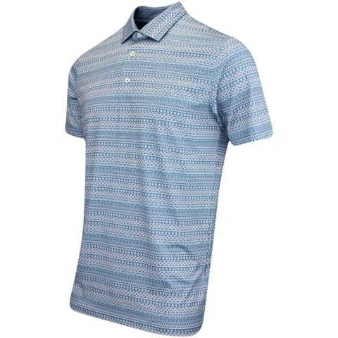 62683502 Áo Puma FAIR ISLE MICRO PRINT POLO Blue Horizon-Wht Glow