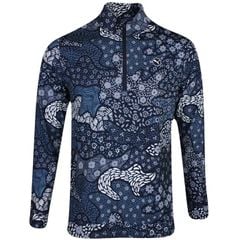 62840601 Áo Puma Cloudspun Bloom Camo 1/4 Zip Deep Nvy-Filtered Ash